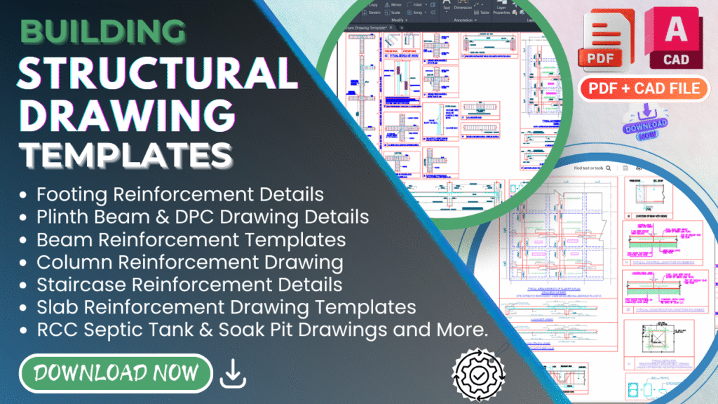 Structural Drawings Template – Beam, Column, Footing & Slab Design by Infra Skill Hub