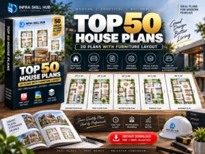 Top 50 House Plans with 2D floor plans, furniture layouts and PDF DWG AutoCAD files