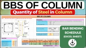 Bar Bending Schedule for Column – Excel Sheet for Civil Engineers by Infra Skill Hub