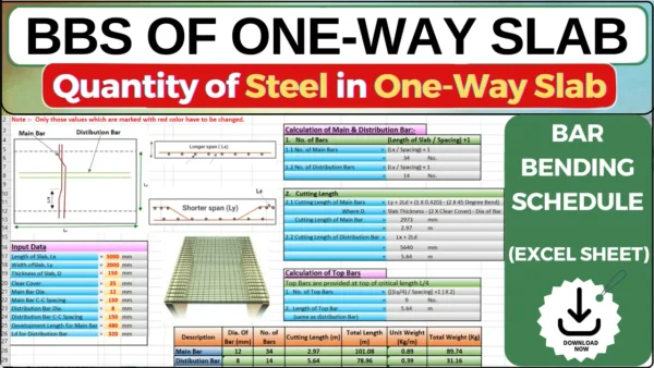 BBS of One Way Slab Excel Sheet – Infra Skill Hub