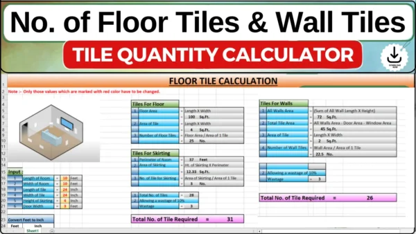 Tile Calculator Excel Sheet for Floor and Wall Tiling – Infra Skill Hub