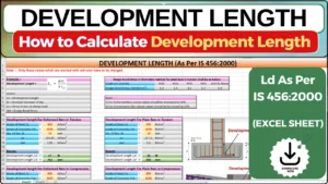 Calculate Development Length for Beam, Column, and Footing – Civil Engineering Tool by Infra Skill Hub