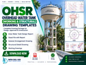 Overhead Water Tank Drawings for Intze RCC water tank with structural and working details