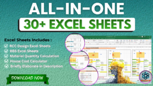 Civil engineering Excel sheets for RCC design, BBS and quantity calculation