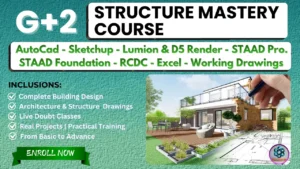 G+2 structure mastery course for civil engineering students