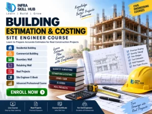 Building Estimation and Costing Course covering Quantity Takeoff, BOQ, Rate Analysis and Excel